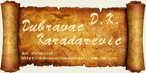 Dubravac Karadarević vizit kartica